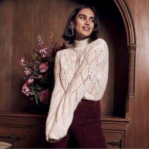 Reformation Lexi Cream Knit Sweater